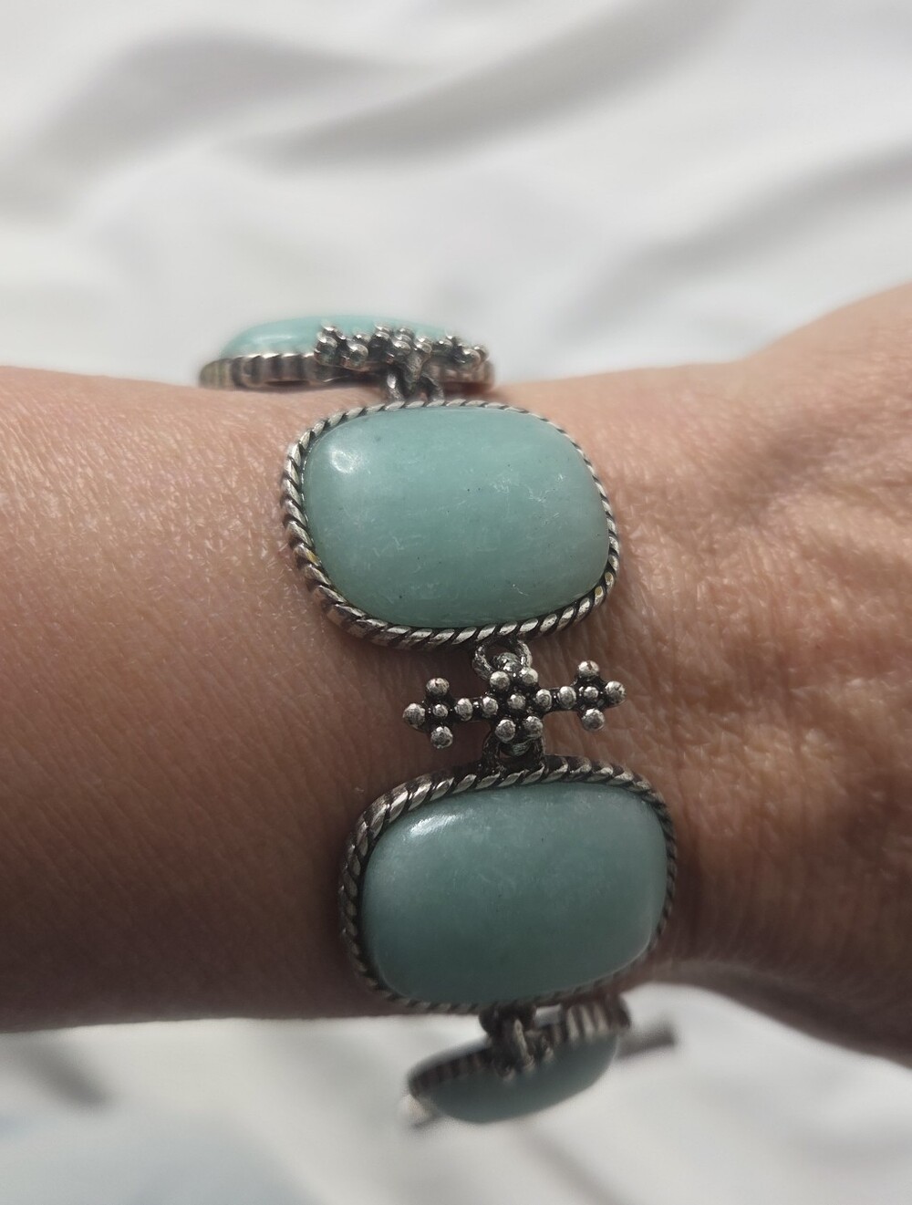 Lucky Brand Smooth Stone Vintage Silvertoned Bracelet